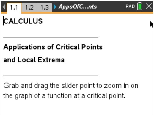 Applications of Critical Points
