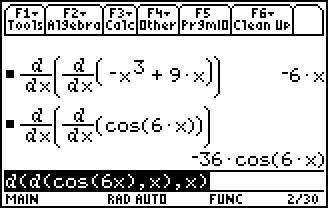 Higher Order Derivatives