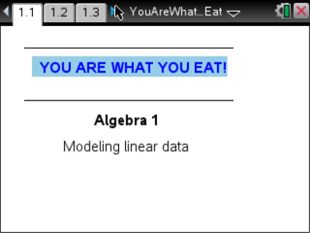 You Are What You Eat