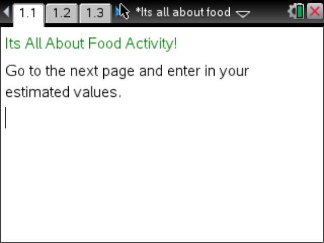 It's All About Food Activity