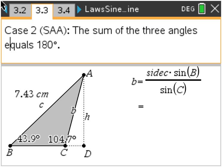 Was doing cosine law with an sss triangle. I keep getting error on my ti-84  but it works fine on an online calculator. What is causing this? Thanks. :  r/trigonometry