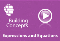Play Video Building Concepts in Mathemathics intro for Expressions and Equations on graphing calculators