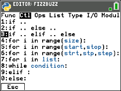 TI-84 Plus CE Python screenshot for Unit 3, Apps step 4