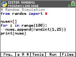 TI-84 Plus CE Python screenshot for Step 5