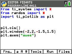 TI-84 Plus CE Python screen for step 3