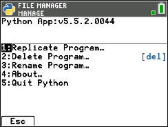 TI-84 Plus CE Python screen for step 1