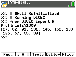 TI-84 Plus CE Python screen for Step 6