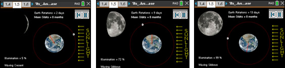 Screenshots from It’s Just a Lunar Phase activity