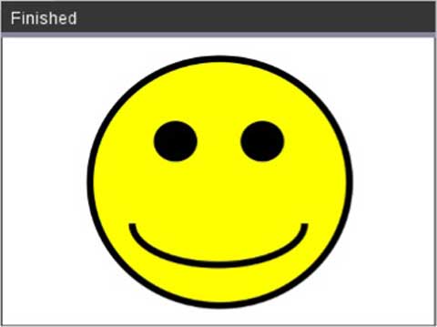 Smiley face drawn using ti_draw module in Python