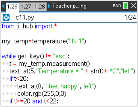 Example Python code for the “Digital Mood Ring” project.