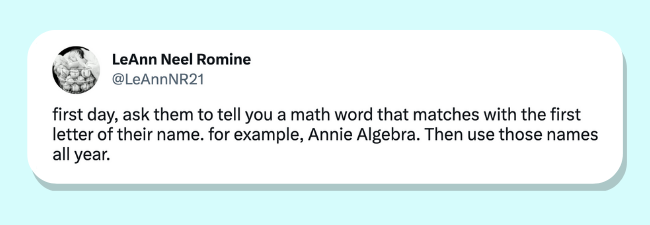 Teacher LeAnn Neel Romine recommends math wordplay to build teacher-student relationships as her classroom management style.
