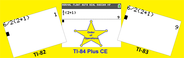 The TI-84 Plus CE screen shows the answer as 9.