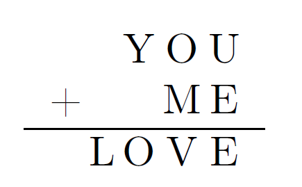 you plus me equals love