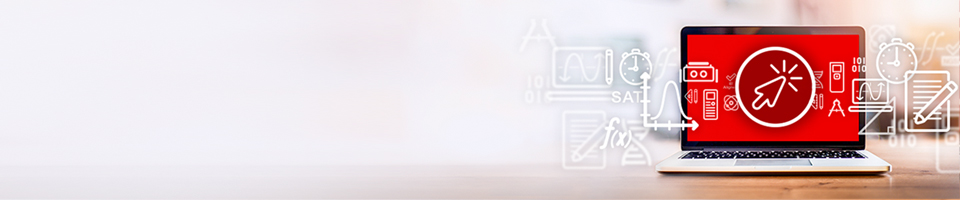 banner heading dispplaying a laptop for online learning