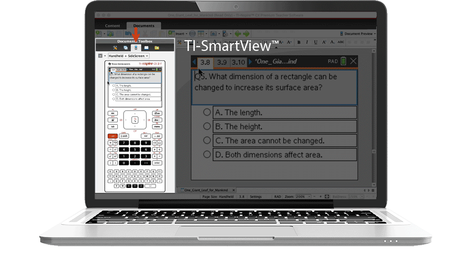 TI-Nspire™ CX Premium Teacher Software navigation overview