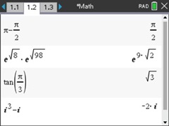 TI-Nspire CX II-T Exact Math Screenshot