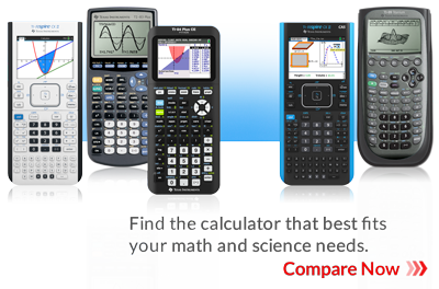 Comparison picture of TI calculators: TI-Nspire CX II, CX II CAS, TI-83 plus, TI-84 Plus CE Python and TI-89 Titanium