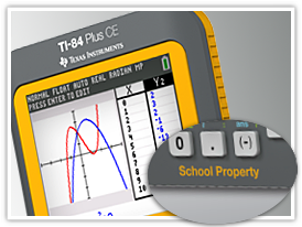 TI-84 Plus CE Graphing calculator Key feature Ez-spot for school propery