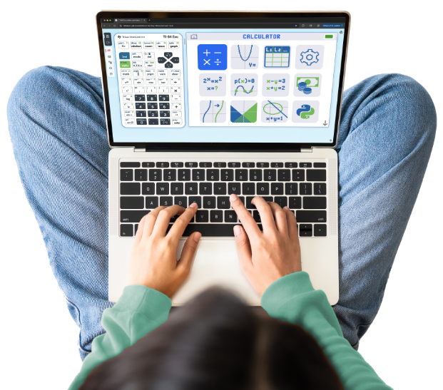 TI-84 Evo Online Calculator in use on laptop