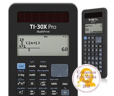 Lern-CD Erweiterte Garantie Texas Instruments Streberpaket: TI 30 X Pro MathPrint + Geometrie-Set Schutztasche auf Deutsch 