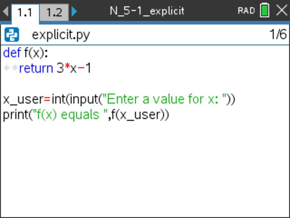 Explicit notation example