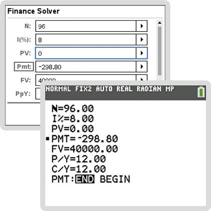 10 miunutes of code Banner with 2 calculators the TI 84 Plus and the TI Nspire