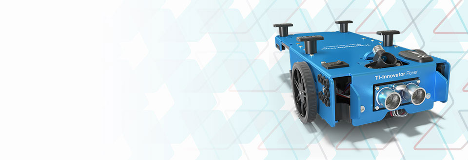 Hero image containg TI Technology:  TI-Rover for coding with Python.
