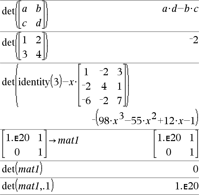 determinant symbolic calculator