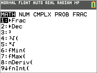 Working with MATH Menus