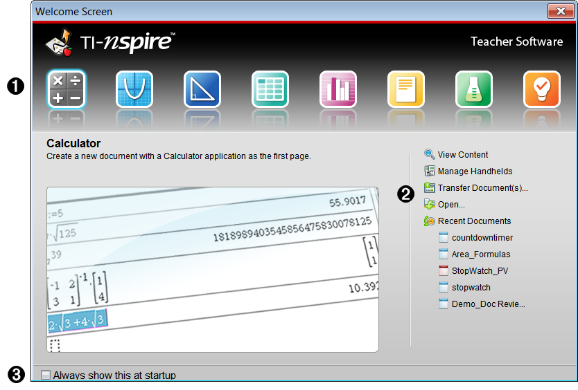 Using the Welcome Screen