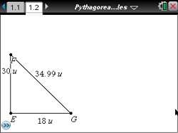 ti nspire cx cas  ~  triangle calculation software 